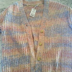 Marine Layer Quinn Oversized Cardigan in Pastel Rainbow NWT size XS
